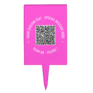 Your QR Code Scan Info Custom Text Cake Topper