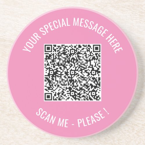 Your QR Code Scan Info Custom Text Coaster