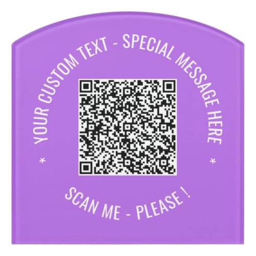 Your QR Code Scan Info Custom Text Color Door Sign