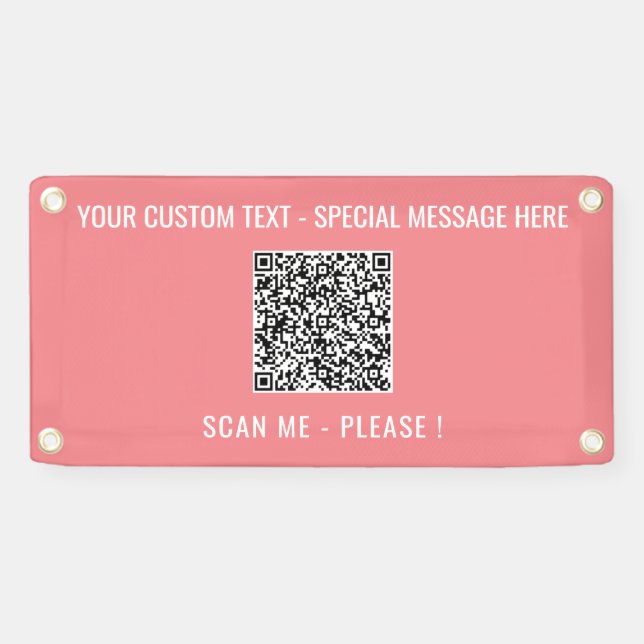Your QR Code Scan Info Custom Text Colors Banner (Horizontal)