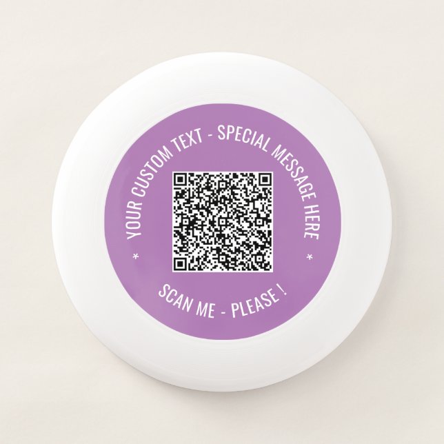Your QR Code Scan Info Custom Text Colors Frisbee (Front)