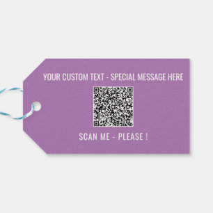 Your QR Code Scan Info Custom Text Colors Gift Tag
