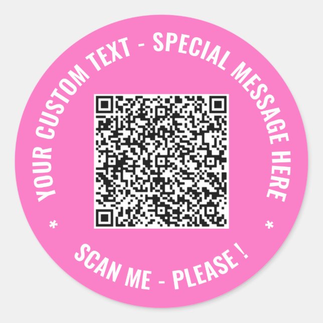 Your QR Code Scan Info Custom Text Colors Sticker (Front)