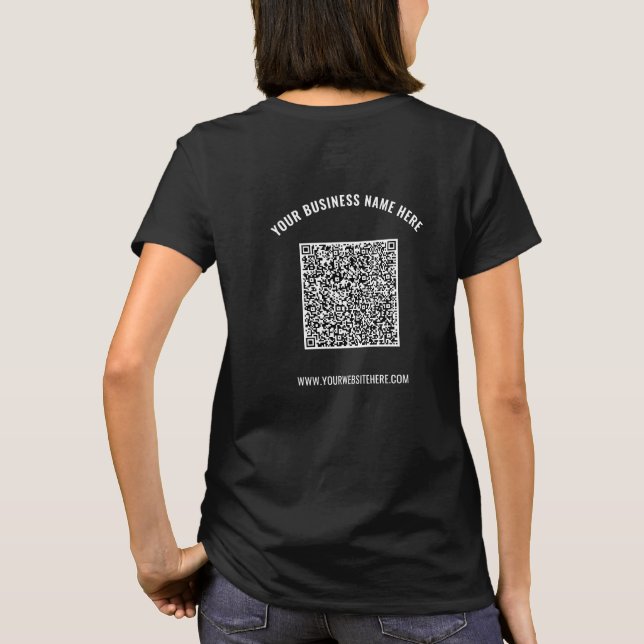 Your QR Code Scan Info Custom Text Company T-Shirt (Back)