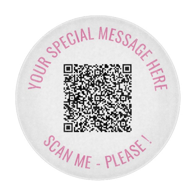 Your QR Code Scan Info Custom Text Cutting Board (Front)