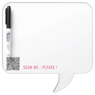 Your QR Code Scan Info Custom Text Dry Erase Board