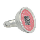 Your QR Code Scan Info Custom Text Funny Ring Gift (Side)