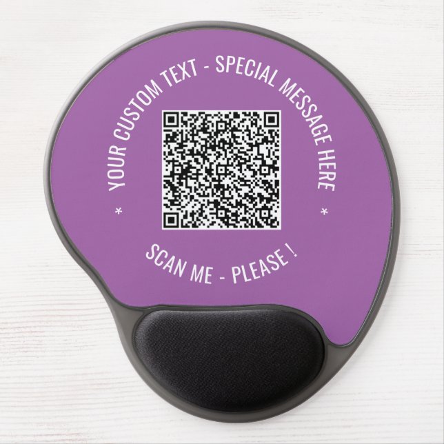 Your QR Code Scan Info Custom Text Gel Mouse Pad (Front)