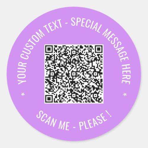 Your QR Code Scan Info Custom Text Gift Sticker