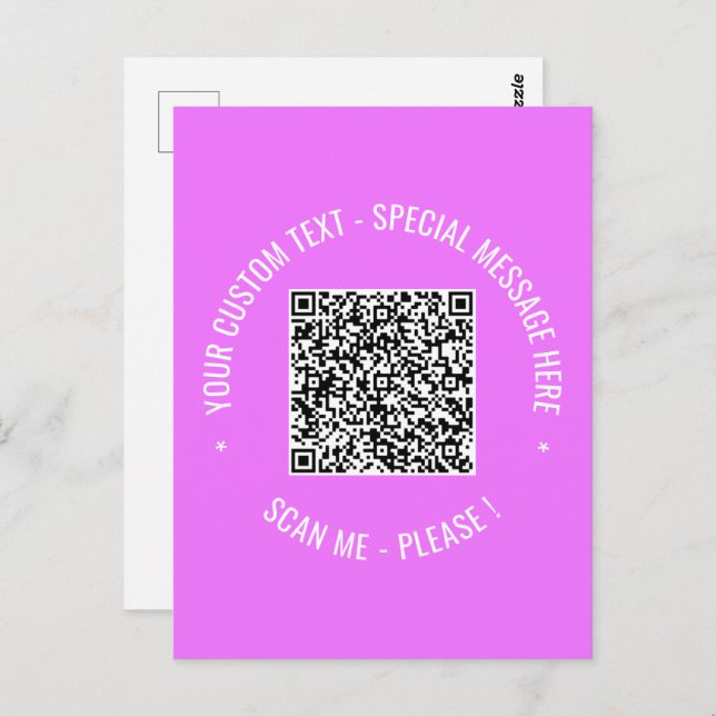 Your QR Code Scan Info Custom Text Greeting Card  (Front/Back)