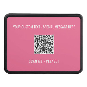 Your QR Code Scan Info Custom Text Hitch Cover