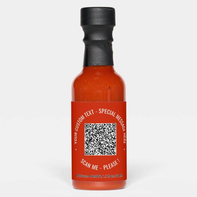 Your QR Code Scan Info Custom Text Hot Sauces (Front)