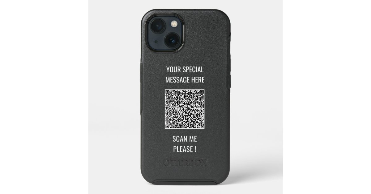 Your QR Code Scan Info Custom Text iPhone Case | Zazzle