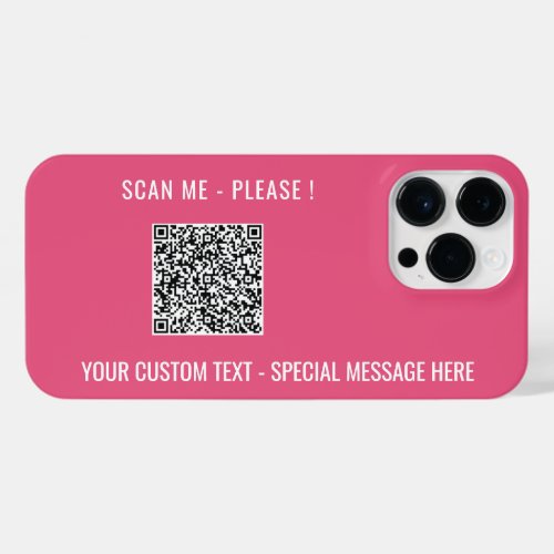 Your QR Code Scan Info Custom Text iPhone Case