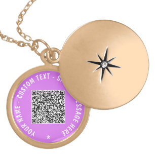 Your QR Code Scan Info Custom Text Name Necklace