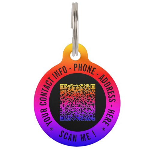 Your QR Code Scan Info Custom Text Name Pet ID Tag