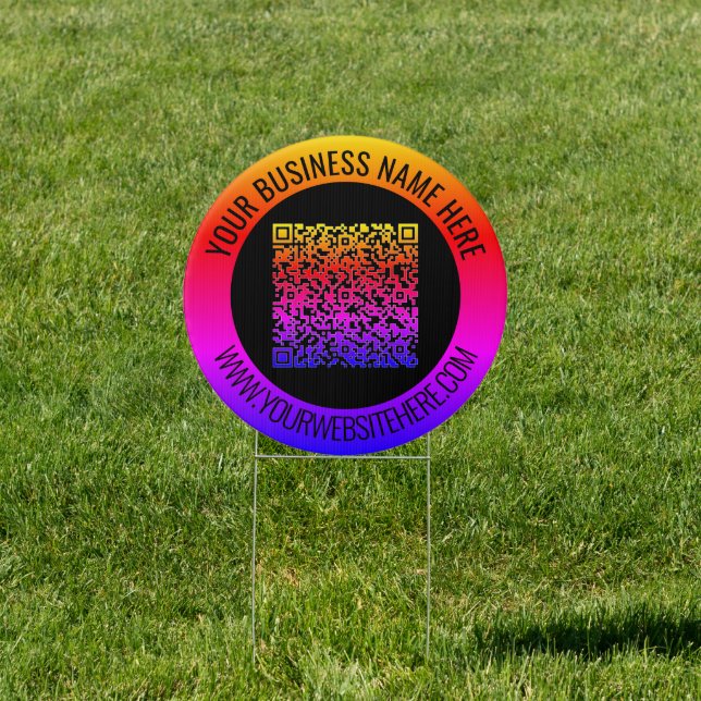 Your QR Code Scan Info Custom Text Outdoor Sign (Insitu)