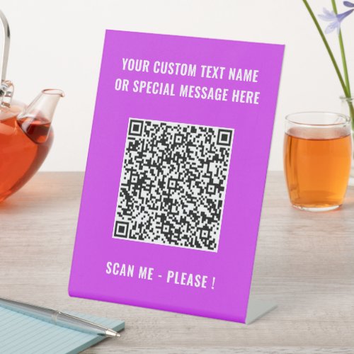 Your QR Code Scan Info Custom Text Pedestal Sign