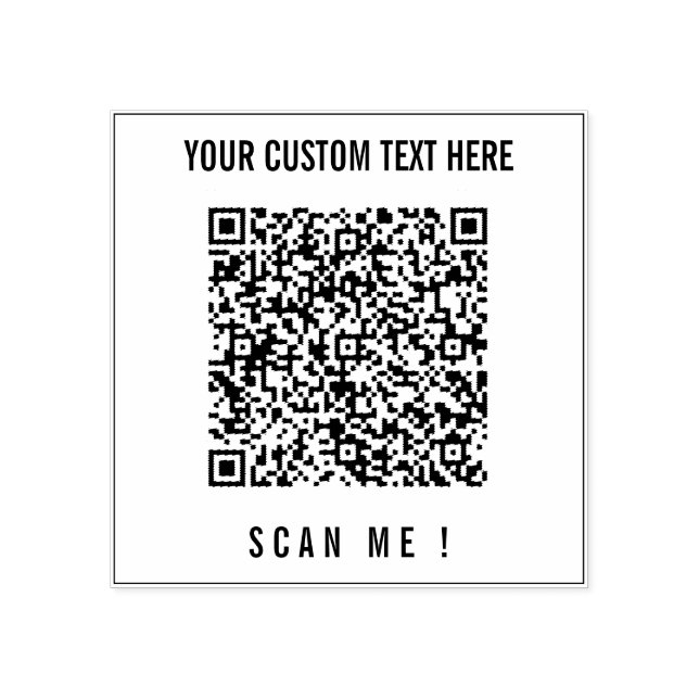 Your QR Code Scan Info Custom Text Rubber Stamp (Imprint)