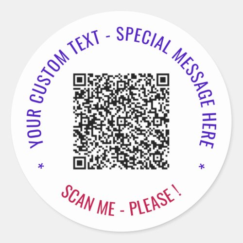 Your QR Code Scan Info Custom Text Sticker