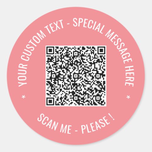 Your QR Code Scan Info Custom Text Sticker Gift
