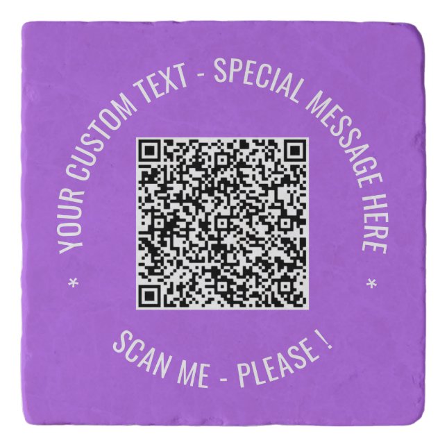 Your QR Code Scan Info Custom Text Trivet (Front)