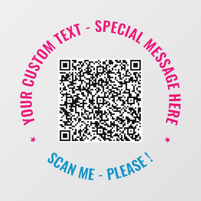 Your QR Code Scan Info Custom Text Window Cling (Sheet)
