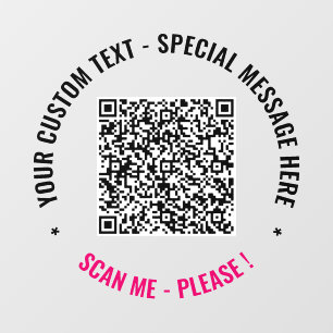 Your QR Code Scan Info Custom Text Window Clings
