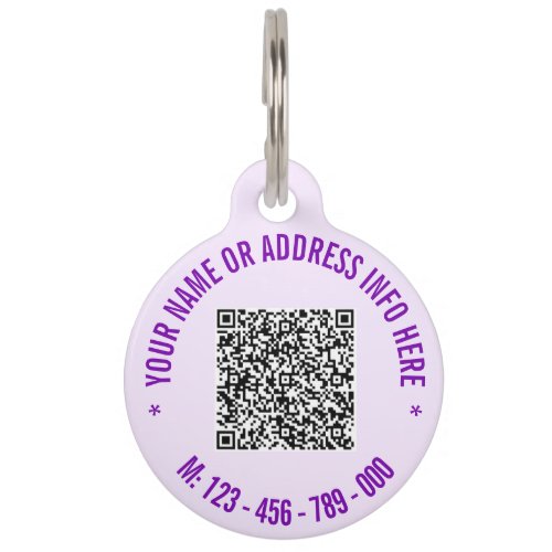 Your QR Code Scan Info Name Text Phone Pet ID Tag
