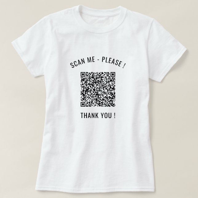 Your QR Code Scan Info Personalized Funny T-Shirt (Design Front)