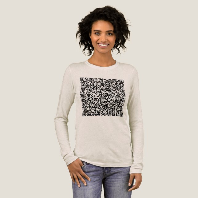 Your QR Code Scan Info Personalized Funny Tri-Blend Shirt (Full Front)