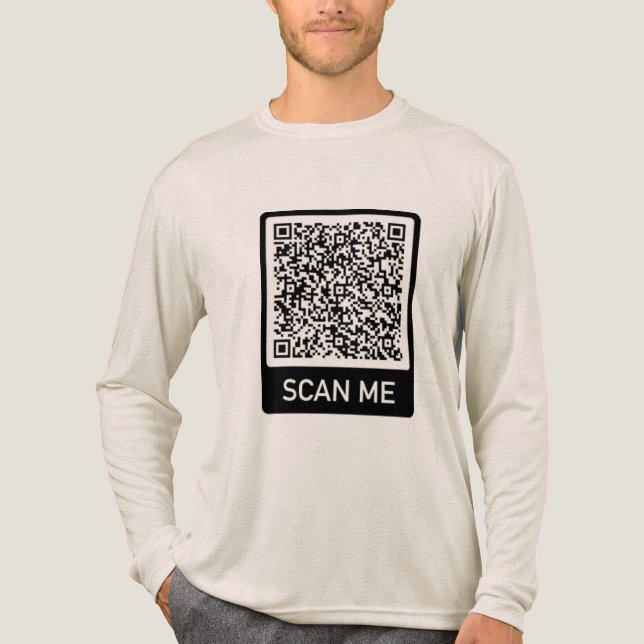Your QR Code Scan Info Personalized Funny Tri-Blend Shirt (Front)