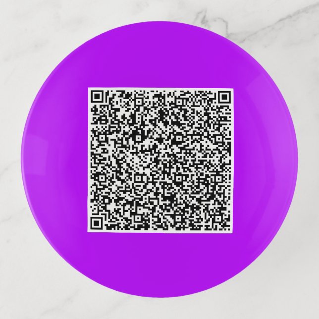Your QR Code Scan Info Personalized Trinket Tray (Front)