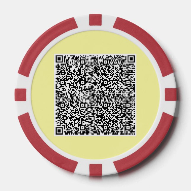 Your QR Code Scan Info Poker Chips Custom Colors (Front)