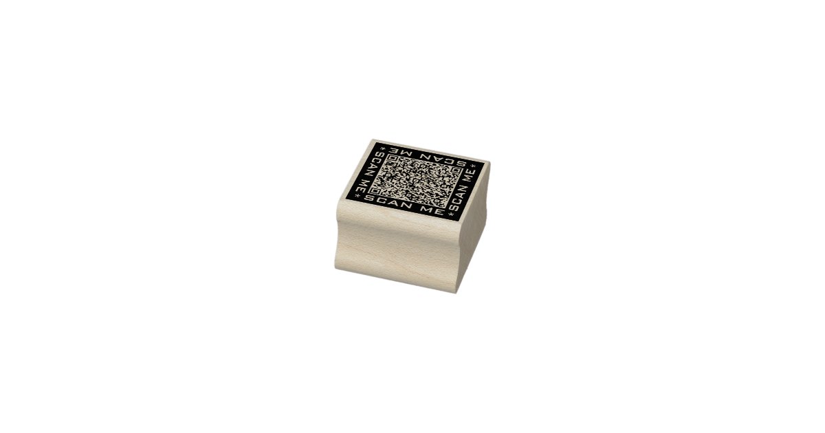 Rubber Qr Code Your QR Code Scan Info Rubber Stamp Template | Zazzle