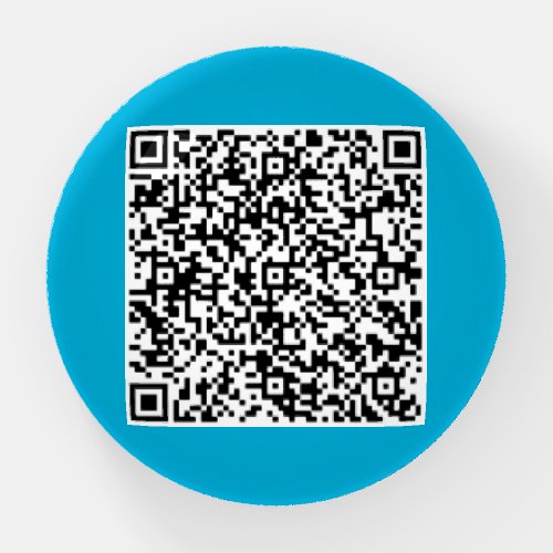 Your QR Code Scan Info Text and Colors Paperweight