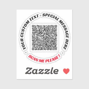 Your QR Code Scan Info Text and Colors Sticker