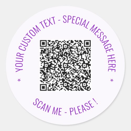 Your QR Code Scan Info Text and Colors Sticker