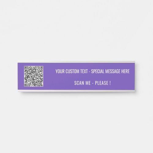 Your QR Code Scan Info Text Colors Desk Name Plate