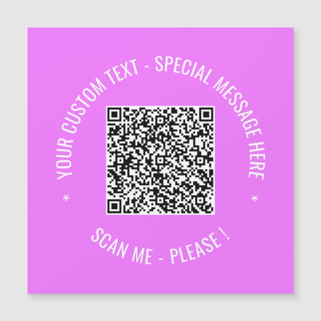 Your QR Code Scan Info Text Magnetic Greeting Card (Front)