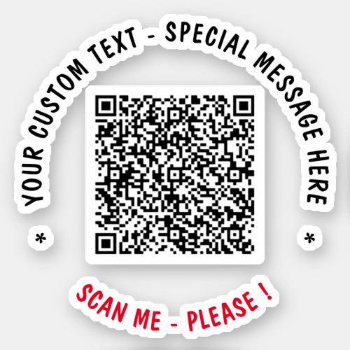 Your QR Code Scan Info Text Sticker Choose Colors