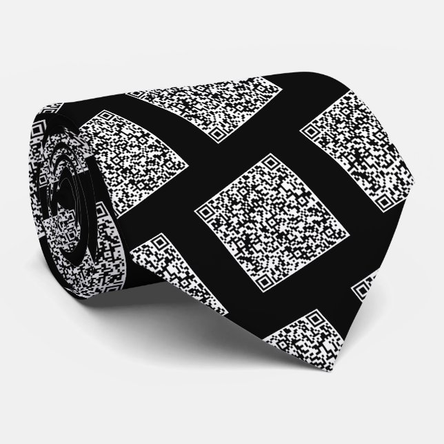 Your QR Code Scan Info Tie with Custom Colors (Rolled)