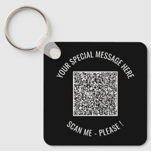 Your QR Code Scan Info with Custom Text Keychain