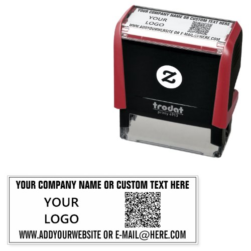 Your QR Code Scan Info with Logo and Text Stamp