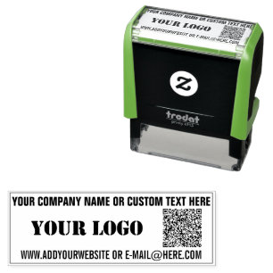 Your QR Code Scan Info with Logo Custom Text Stamp