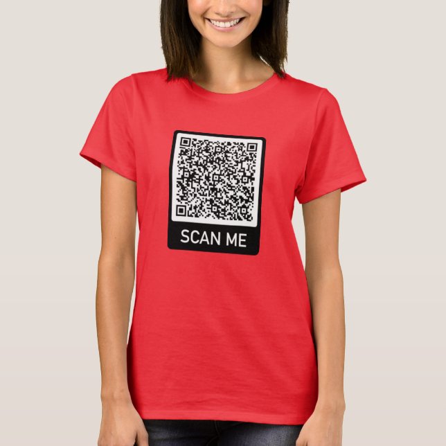 Your QR Code Scan Me Info T-Shirt Surprise Gift (Front)