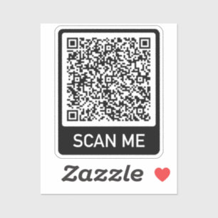 Your QR Code Scan Me Sticker Surprise Message Gift