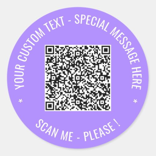 Your QR Code Scan Sticker Custom Text and Colors