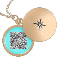 Your QR Code Scan Teal Necklace Gift Custom Color