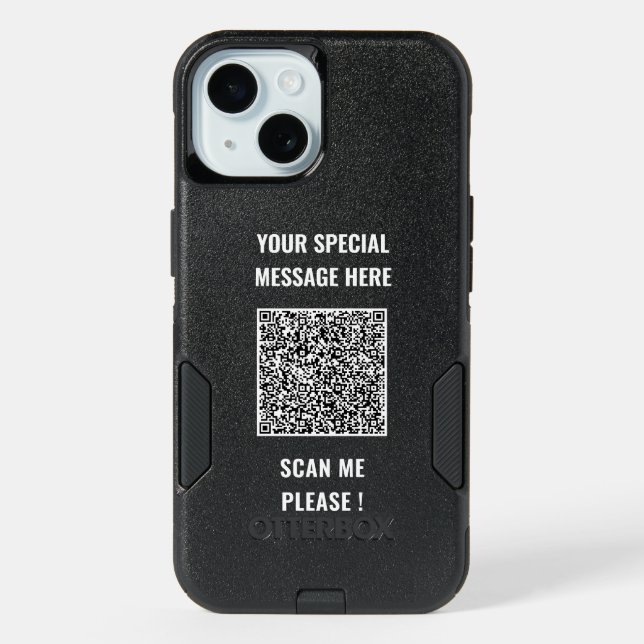 Your QR Code Scan with Custom Text iPhone Case (Back)